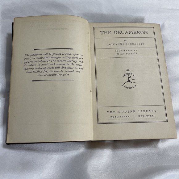 The Decameron Giovanni Boccaccio Translated Cloth Book Modern Vintage 1930’s - Picture 6 of 12